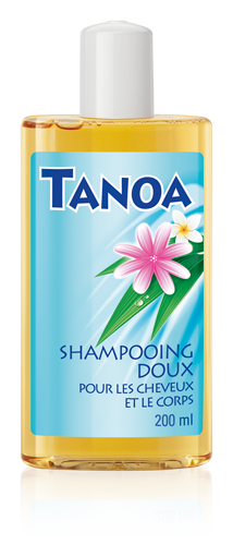 Shampooing Tanoa — Shampooing doux pour les cheveux et le corps, à la senteur des îles du Pacifique.