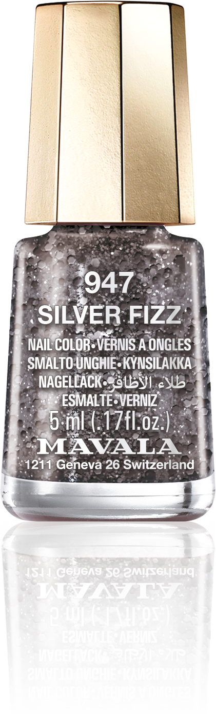 Silver Fizz — With silver glitters evoking winter enchantment