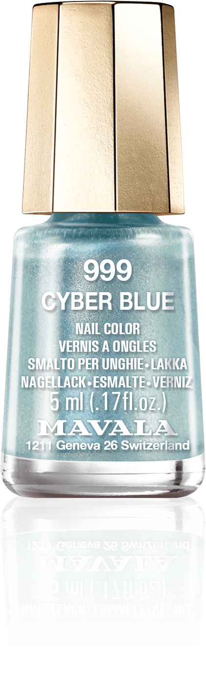 Cyber Blue — Un menta turquesa, como el brillo en sus ojos azules claros