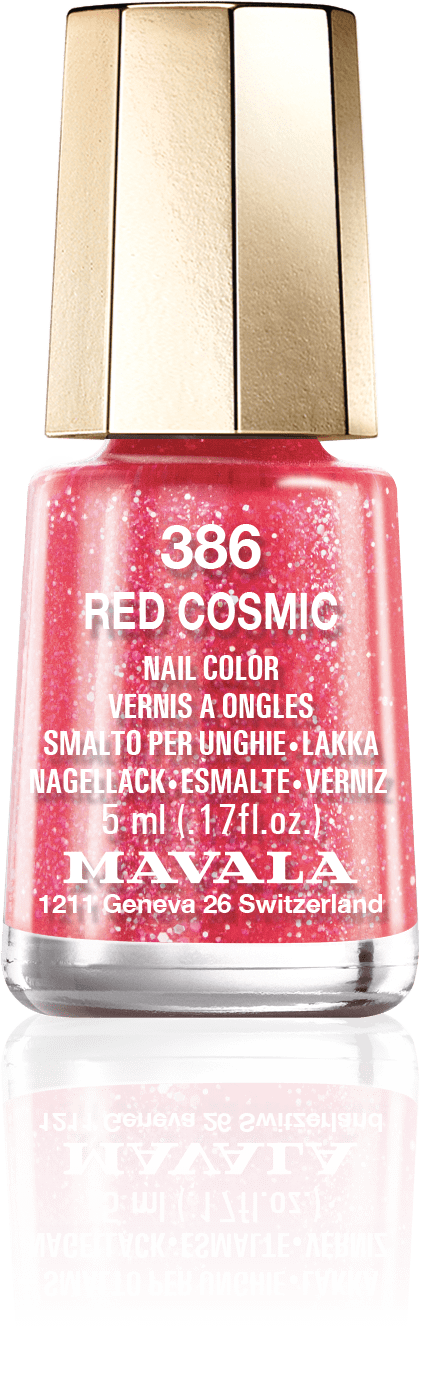 MINI VERNIS RED COSMIC PAILLETTES 386 MAVALA